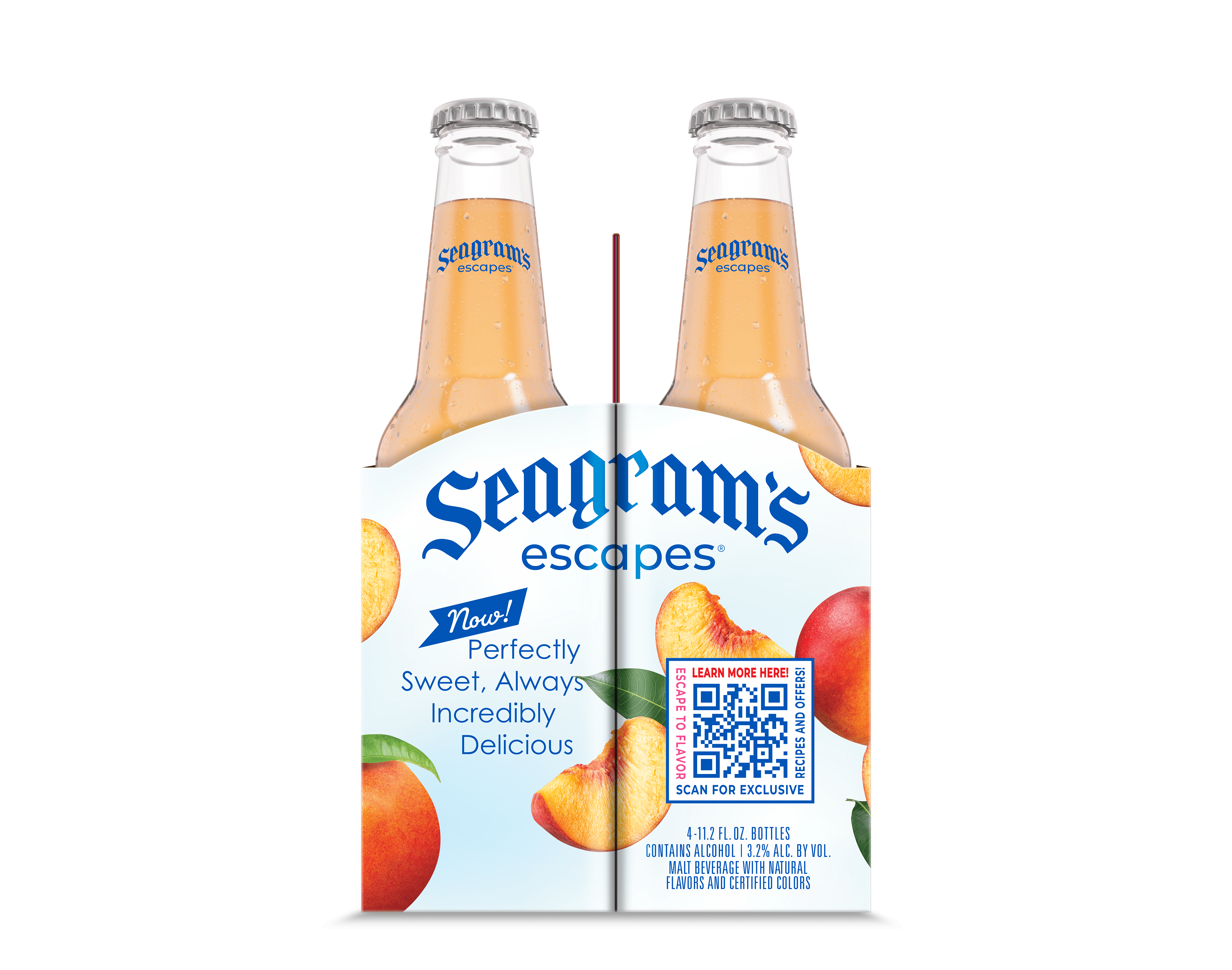 Seagram's Escapes Peach Bellini - 4 pack, 11.2 fl oz Bottles