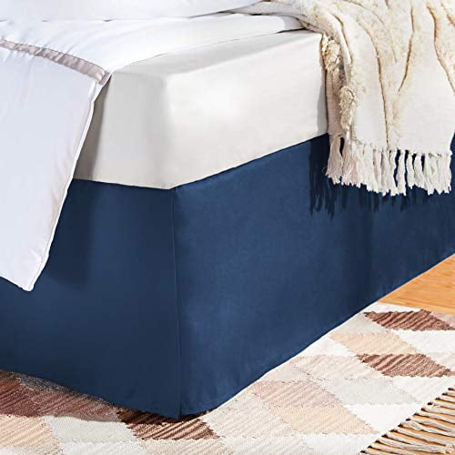Basics Pleated Bed Skirt - Queen, Navy Blue - Walmart.com ...