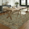 thumbnail image 2 of BERTHMEER 6'x9' Washable Area Rugs for Living Room Vintage Brown Kitchen Bedroom Rugs Non Slip Carpets Office Farmhouse Dorm Dining Room Oriental Traditional Distressed Rugs, 2 of 9