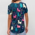 thumbnail image 6 of WTOBBY Women's V-Neck Printed Short Sleeve Nursing Scrub Top with Side Slit Pockets, Professional Work Uniform Apparel for Healthcare, Comfortable and Functional for Long Shifts ,Hot Pink 2XL, 6 of 6