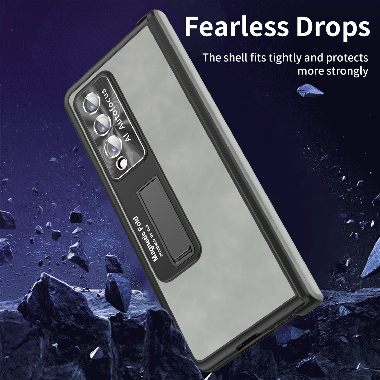 Tarise All-inclusive Cover Case for Samsung Galaxy Z Fold 4 5G 2022, Wireless Charging Camera Lens Protector Screen Protector Magnetic Hinge Protection Drop-Proof Shockproof Kickstand CasAntique White