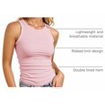 thumbnail image 4 of Ribbed Tank Tops for Women, High Neck Sleeveless Racerback, Slim Fit Long Basic Knit Casual Layering Shirts, 4 of 6