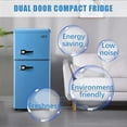 thumbnail image 6 of Krib Bling 3.5 cu.ft Compact Refrigerator, Retro Mini Fridge with Freezer, Small Drink Chiller with 2 Door, Blue, 6 of 9