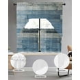 thumbnail image 3 of Blue Farmhouse Kitchen Curtains Swag Valance and Tier Curtains Set 36 Inch Length, Vintage Wooden Country Rod Pocket Drape Panels Pair Swag Curtain for Bathroom/Cafe/Window, 3 of 6