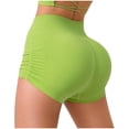 thumbnail image 3 of Aboser Womens Yoga Shorts Scrunch Butt Lifting Biker Shorts Women Tummy Control Workout Shorts High Waisted Athletic Shorts Skinny Side Ruched Sports Shorts, 3 of 5