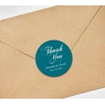 thumbnail image 2 of Darling Souvenir Round 45 Pcs Calligraphy Thank You Stickers Personalized Bride Groom Names And Date Envelope Seals-Teal Blue, 2 of 3