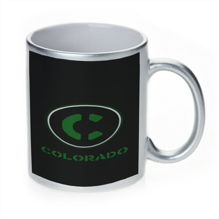 

KuzmarK Silver Sparkle Coffee Cup Mug 11 Ounce - Colorado