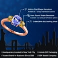 thumbnail image 2 of Gem Stone King 1.67 Ct Oval Blue Tanzanite Yellow Citrine 18K Rose Gold Plated Silver Ring (Size 8), 2 of 6