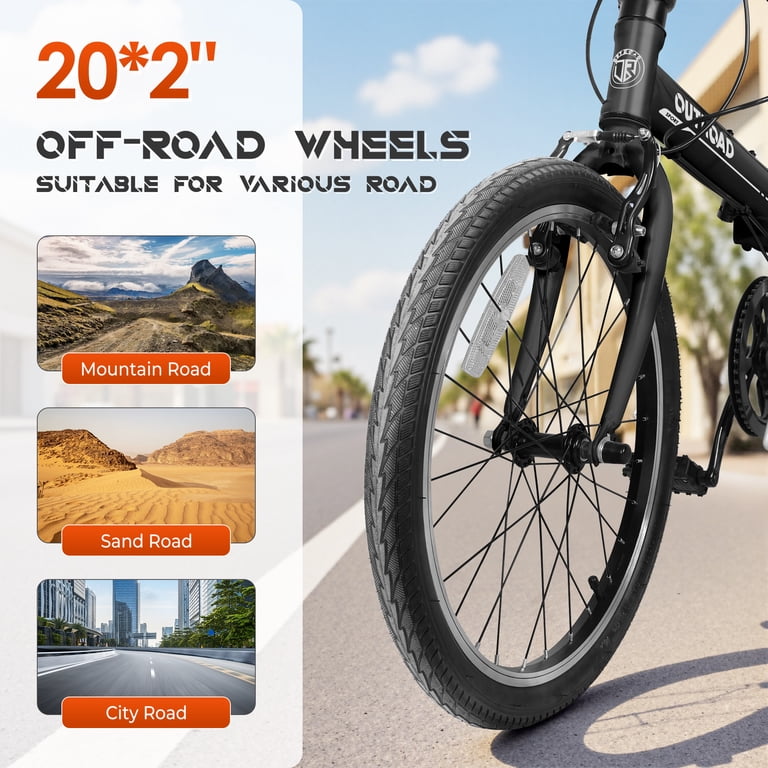 MarKnig 20 In Adult Folding Bike, 7-Speed Lightweight Commuter