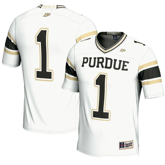 Men's GameDay Greats #1 White Purdue Boilermakers Endzone Football Jersey