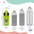 thumbnail image 4 of Zak Designs Minecraft Sage Kids Water Bottle For School or Travel, 16oz Durable Plastic Water Bottle With Straw, Handle, and Leak-Proof, Pop-Up Spout Cover, 2-Pack Set (Creeper), 4 of 10