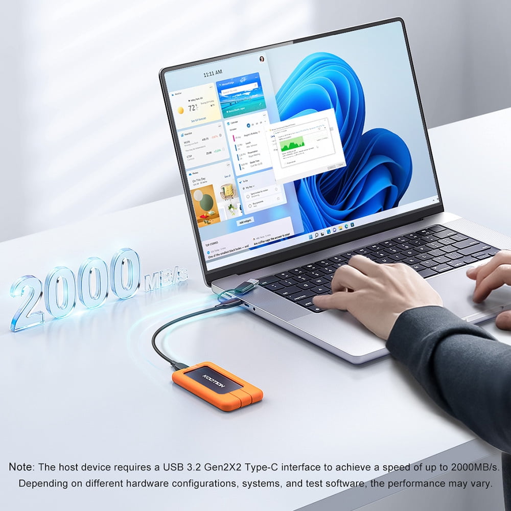 External Portable Solid-State Drive 1TB USB-C Up to 2000MB/s USB 3.2 Type-C SSD