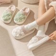 thumbnail image 2 of Kawaii Checkered Slippers Unisex Cute Fluffy Home Slippers Fuzzy Slippers, 2 of 5
