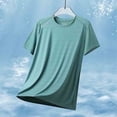 thumbnail image 5 of TAGOLD Mens Summer Short Sleeve Round-Neck Blouses & Shirts Solid Color Ice Silk Cool, 5 of 5
