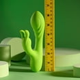 thumbnail image 3 of Evolved Brat Bunny Rechargeable Silicone Rabbit Vibrator, Green, 3 of 10