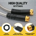 thumbnail image 3 of 3/4 Heavy Duty Stainless Steel Metal Garden Hose - Ultra Flexible, Lightweight, Tangle-Free, Puncture Proof - Perfect for Yard, Outdoor Irrigation Needs, 3 of 16