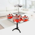 thumbnail image 3 of Drum Set for Beginners | Simulation Practice Percussion Instrument Jazz Style | Alloy Plastic Cardboard Construction | Includes Drumsticks Stool | Music Early Education, 3 of 7
