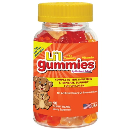 Enfants gélifiés - Enfants complets multivitamines et minéraux de soutien dans les vitamines pour enfants - Mother's Select Li'l gélifiés contiennent des vitamines A, C, D, E, B &amp; More - Amélioration de la Grande Dégustation de Gummy vitamines!
