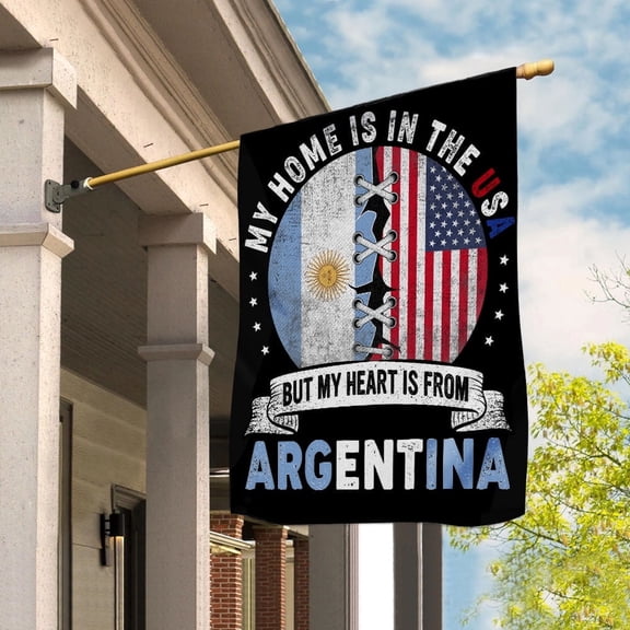 Argentine Parts Argentina Roots American Home Proud House Flag, Double-Sided Decorative Outdoor Flag, Patriotic Polyester Yard Flag 29.5 x 39.5 in