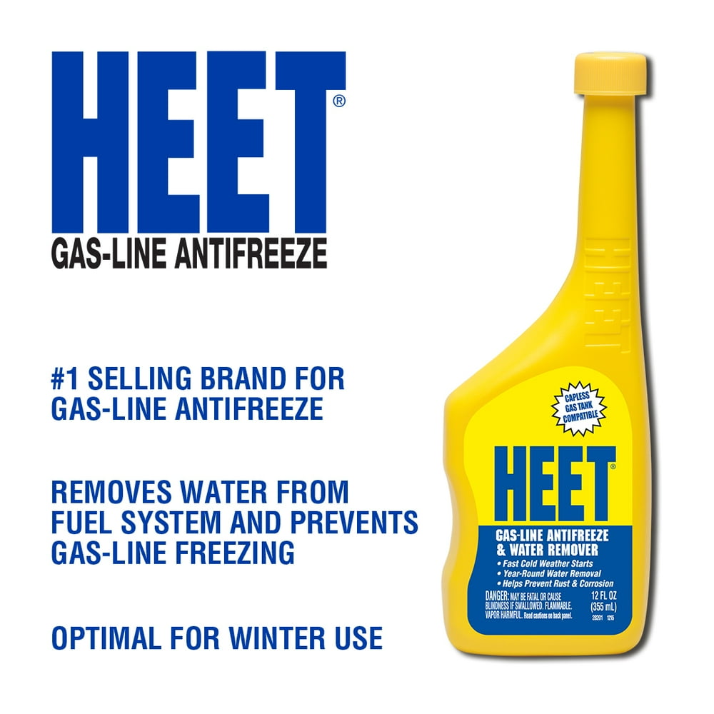 HEET GasLine Antifreeze & Water Remover, 12 oz Fights gasline