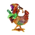 thumbnail image 4 of Caja de joyería con estatuilla de pollo, caja del tesoro de aleación para broches, anillos, collares S, 4 of 8
