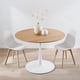 thumbnail image 4 of Ilios Innova | Mesa Redonda Café 80 cm Diseño Tulip Pedestal Central MDF Base Metálica Blanca Comedor Moderno Minimalista Sin Patas, 4 of 9