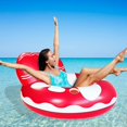 thumbnail image 2 of Buoy, Swimming Lifeguard Adult Pool Lounger Float, Inflatable Rafts, Pool Air Sofa, Floating Bed, With Two Handles And A Large Cup Holder, Ideal For R, 2 of 5