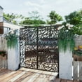 thumbnail image 2 of 72"x47" Outdoor Privacy Screen with Stand Metal Balcony Decorative Screen,Black, 2 of 7