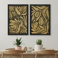 thumbnail image 3 of IDEA4WALL Canvas Print Wall Art Set Botanical Golden Leaf And Floral Illustration Duotone Flowers Pattern Digital Art Neutral Wall Decor Boho Minimal for Home Decor - 24"x36"x2 Panels, 3 of 5