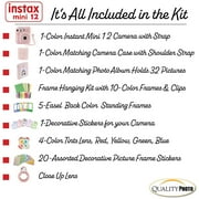 Fujifilm Instax Mini 12 Instant Camera with Case, Decoration Stickers, Frames, Photo Album and More Accessory kit (Blossom Pink)