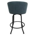 thumbnail image 2 of Extra Tall Swivel Metal Bar Stool 34" Joey - Topaz Turquoise Vinyl - Grey, 2 of 2