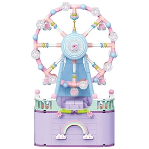 1 Set of DIY Ferris Wheel Shape Building Blocks Set DIY Crafts Building Blocks Music Box Toy without Battery