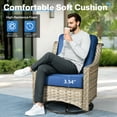 thumbnail image 5 of Vcatnet 9 Pieces Patio Outdoor Conversation Set with Fire Pit Table All Weather Wicker High Back Furniture Swivel Rocking Chairs Sectional for Porch, Backyard, Navy, 5 of 10
