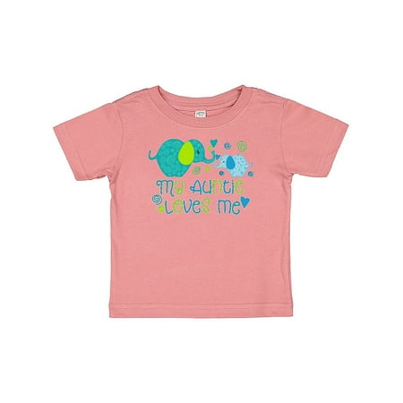 

Inktastic My Auntie Loves Me- cute elephants Gift Baby Boy or Baby Girl T-Shirt