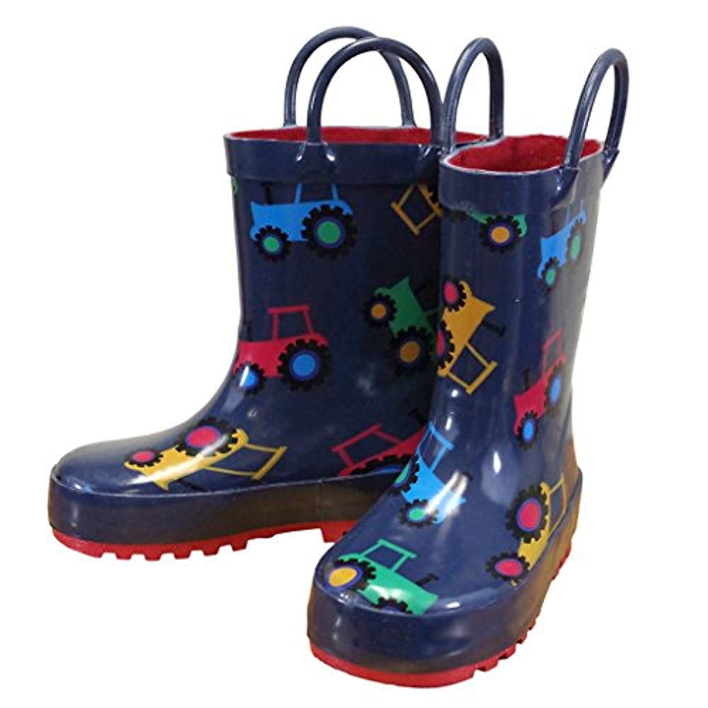 Farm Boy Tractor Print Toddler Rain BootsS/2T