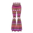 thumbnail image 4 of Xoenoiee American Ethnic Tribe High Waisted Bootleg Pants for Women Flare Leggings Sweatpants Bell Bottoms Bootcut Yoga Pants Plus Size, L, 4 of 7