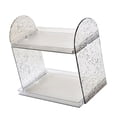 thumbnail image 1 of Double Layer Storage Rack, Unique Texture, Transparent Design, Excellent PP, 2 Tier Organizer for Cosmetics, Stationery, and More with Sliding Wood Storage Drawer, Black, 1 of 7