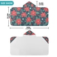 thumbnail image 4 of Yayeee Kids Hooded Towel with Hand Pockets Beach Soft Absorbent Bath Wrap 50 x 23.5 inch, Red Christmas Leaves, 4 of 5