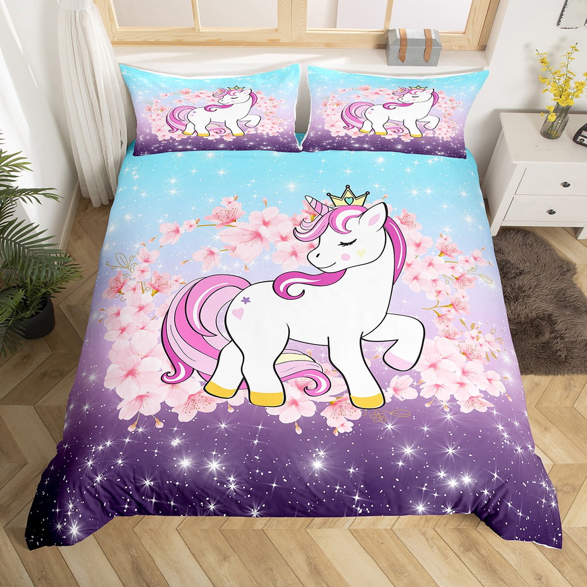 Blue unicorn comforter online