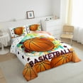 thumbnail image 3 of Feelyou Watercolor Basketball Child Queen Comforter Set, Cartoon Stars Graffiti Bedding Sets, Est Sleep Sports Reversible Bedding Comforter Set, Lightweight Room Decor, 3-Piece, 3 of 8