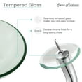 thumbnail image 3 of Cascade 16.5 Glass Vessel Sink with Faucet, Clear, 3 of 13
