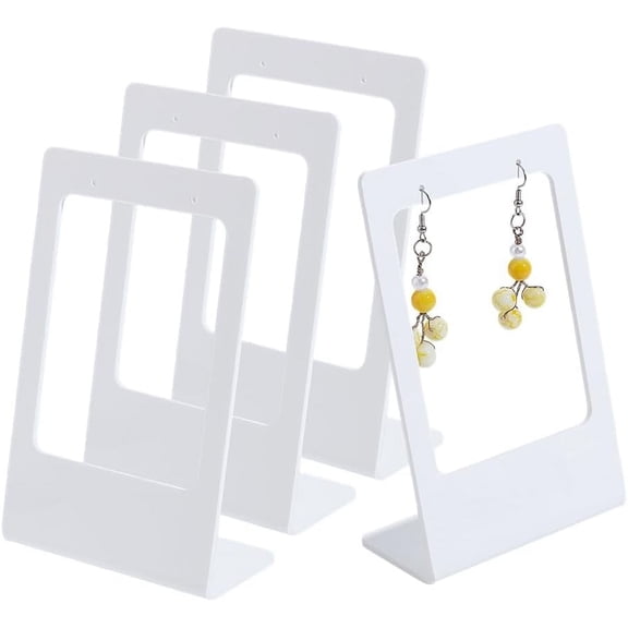 Acrylic Earring Display Stands 4pcs Earring Holder Single Pair L-Shape Jewelry Displays Stand Stud Earrings Organizer Hanger