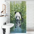 thumbnail image 4 of Funny Cute Panda Shower Curtain Fabric Bathroom Decor with Hooks, 4 of 8