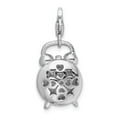 thumbnail image 3 of 925 Sterling Silver RH 3-D Alarm Clock With Lobster Clasp Charm Pendant; for Adults and Teens; for Women and Men, 3 of 3