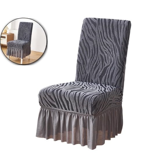 Velvet Chair Cover with Skirt Stretchy Dining Room Chair Cover Chair Slipcover, Universal Furniture Protector Cover for Home, Kitchen, Banquet