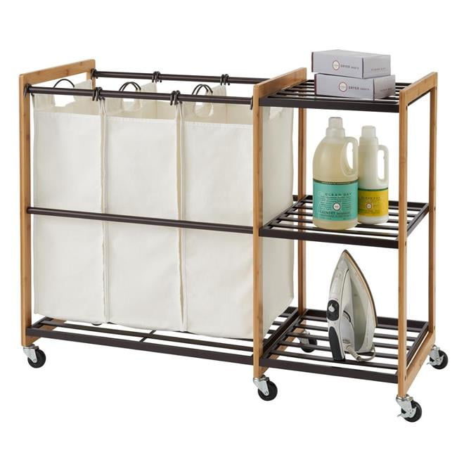 Trinity 3Bag Laundry Sorter with Wheels, Bronze