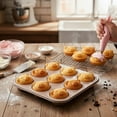 thumbnail image 4 of Btomtd Stainless Steel Non Stick 9 Holes Cake Baking Tray, Thickened Oven Baking Set with Cake Pan and Cookie Sheets, Muffin Pan for Easy Use, Size 10.6"x10.6", C, 4 of 6