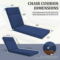 thumbnail image 2 of Kimunuk Outdoor Chaise Lounge Cushions set of 2, 72" x 21" x 4" Waterproof Pool Beach Recliner Replacement Cushions with Ties, Blue, 2 of 7