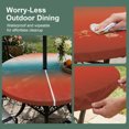 thumbnail image 5 of Round Outdoor Tablecloth with Umbrella Hole and Zipper, Red Teal Ombre Tablecloth with Elastic Waterproof, Modern Gradient Abstract Art Patio Table Covers for 45" - 54" Picnic Pool Tables, 5 of 9