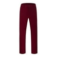 thumbnail image 4 of Men Regular Fit Pant Solid Color Long Sports Casual Fall Thick Warm Dressy Red Pant, 4 of 8